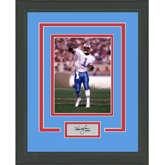 Framed Warren Moon Facsimile Laser Engraved Signature Auto Houston Oilers 11x14 Football Photo