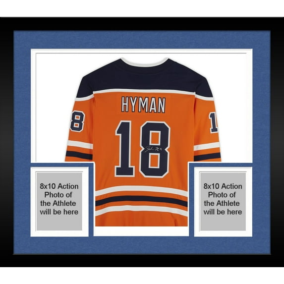 Framed Zach Hyman Edmonton Oilers Autographed Orange Fanatics Breakaway Jersey - Fanatics Authentic Certified