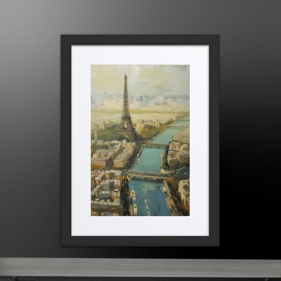 12x16in Vintage Framed Wall Art Home Decor (black frame), Paris City of Light for Living Room Bedroom Hallway Office - Better Than Things