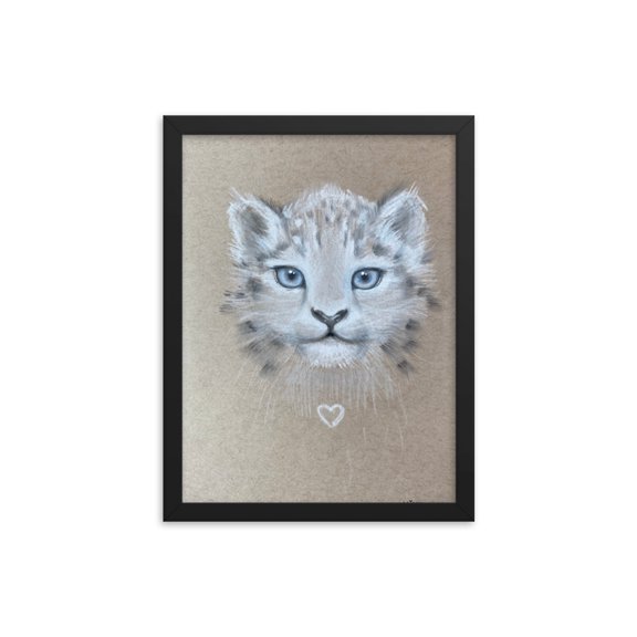 Framed poster, Tiger,  gift,  home warming, animal lovers.  (Black, 12″×16″)
