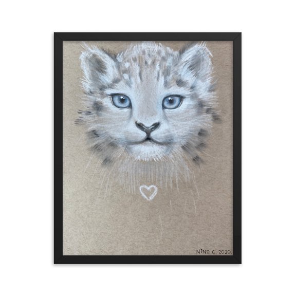 Framed poster, Tiger, gift, home warming, animal lovers. (Black, 16″×20″)