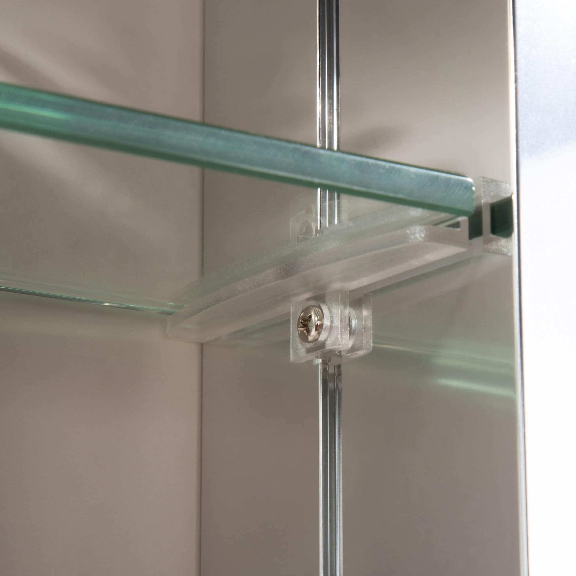 Frameless Silver Aluminum Medicine Cabinet with Adjustable Shelves