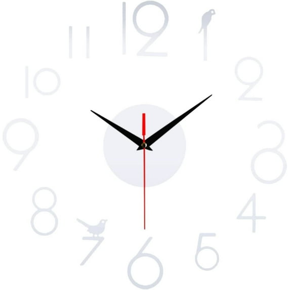 Frameless 3D Diy Wall Clock Kit, Silent Mirror Acrylic Numbers, Modern Large Decorative Clock for Living Room, Bedroom, Office, Easy Stick-On Installation, Unique Housewarming Gift, Acrylic Panel Set