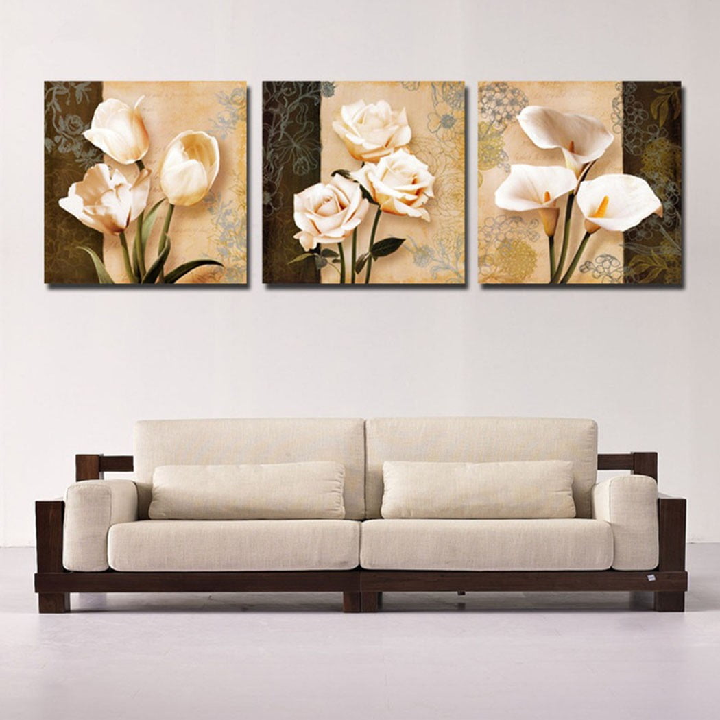 Frameless Bedroom Wall Painting Decor Canvas Classical flower Painting