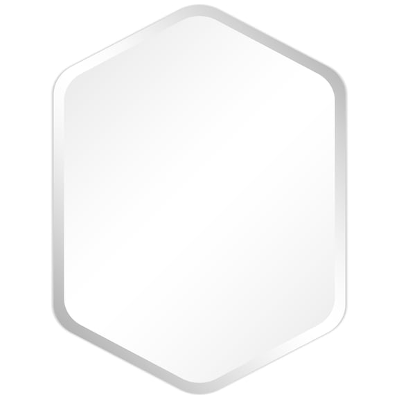 Frameless Beveled Hexagonal Black Matte Finished Wall Mirror