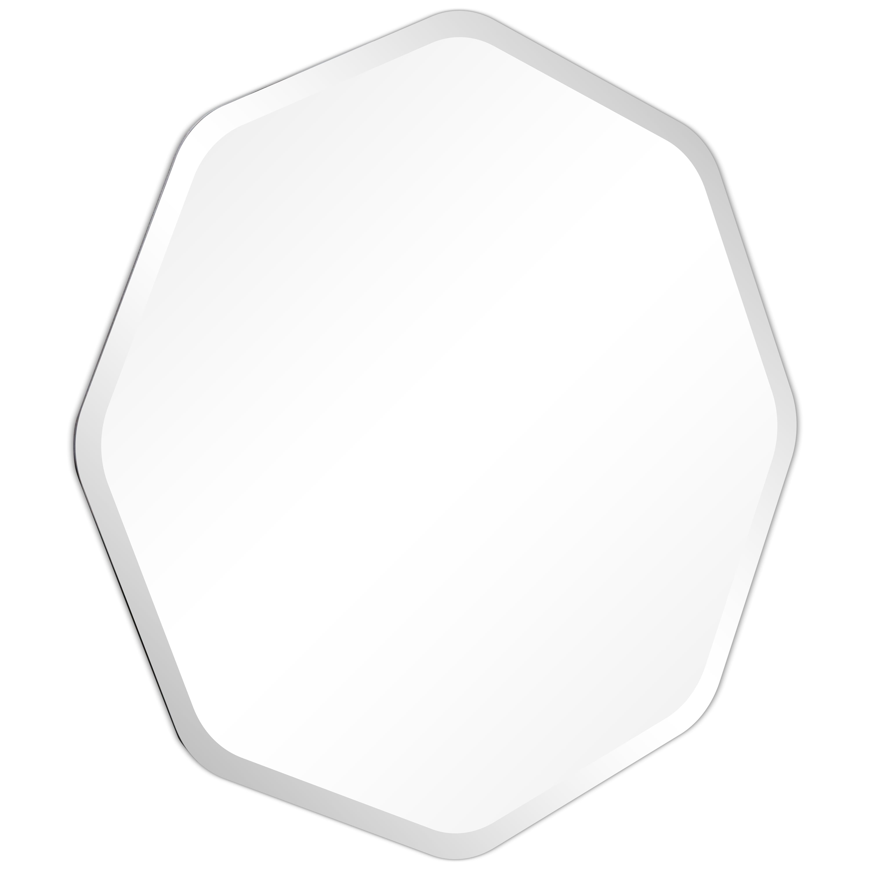 28" Frameless Beveled Octagonal Bathroom Wall Mirror