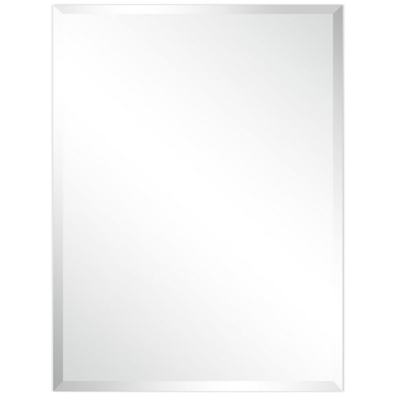 Frameless Beveled Prism Rectangular Wall Mirror, 30" x 40"