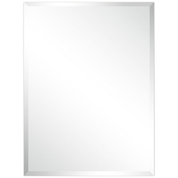 Frameless Beveled Prism Rectangular Wall Mirror, 30" x 40"