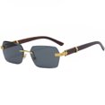 thumbnail image 1 of Frameless Sunglasses Cut-Edge Gradient Lens UV400 Protection Plastic and Metal Frame Fashion Eyewear Enhanced Visual, 1 of 2