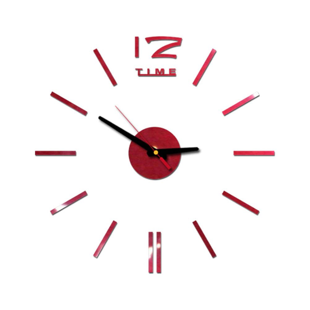 Frameless DIY Wall Clock Arabic Numbers Adhesive Modern Art Wall Clock