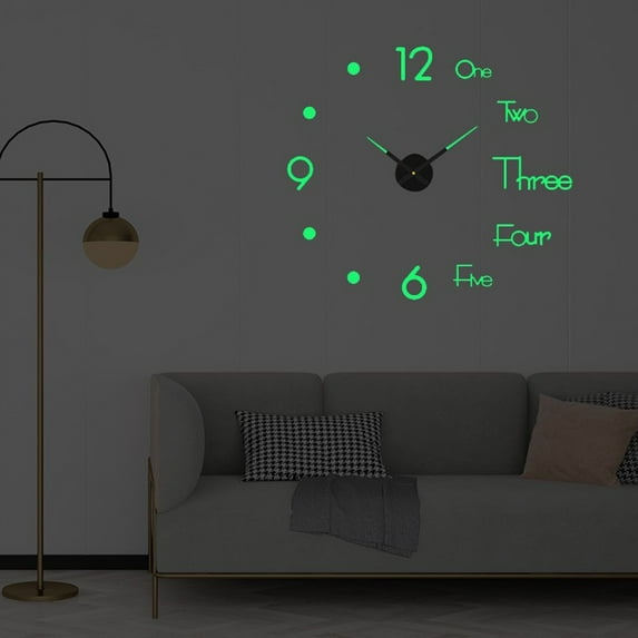 Frameless DIY Wall Mute Clock Mirror Surface Sticker Home Office Decor Peel and Stick Wallpaper Boho, Wall Decals Clearance Under $5.00