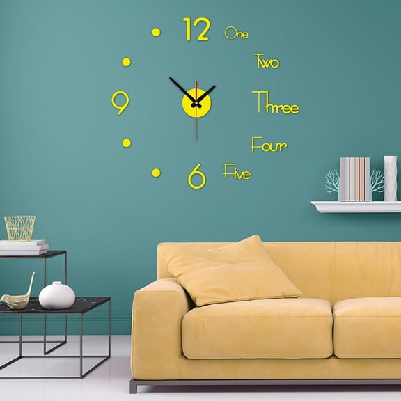 Frameless DIY Wall Mute Clock Mirror Surface Sticker Home Office Decor Peel and Stick Wallpaper, Wall Decals Clearance Under $5.00