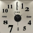 thumbnail image 1 of Frameless Diy Wall Mute Clock With 3D Mirror Surface Sticker, 12-Hour Display Creative Home Decor Clock Featuring Adjustable Digit Placement, Stainless Steel Clock Face Aluminum, 1 of 4