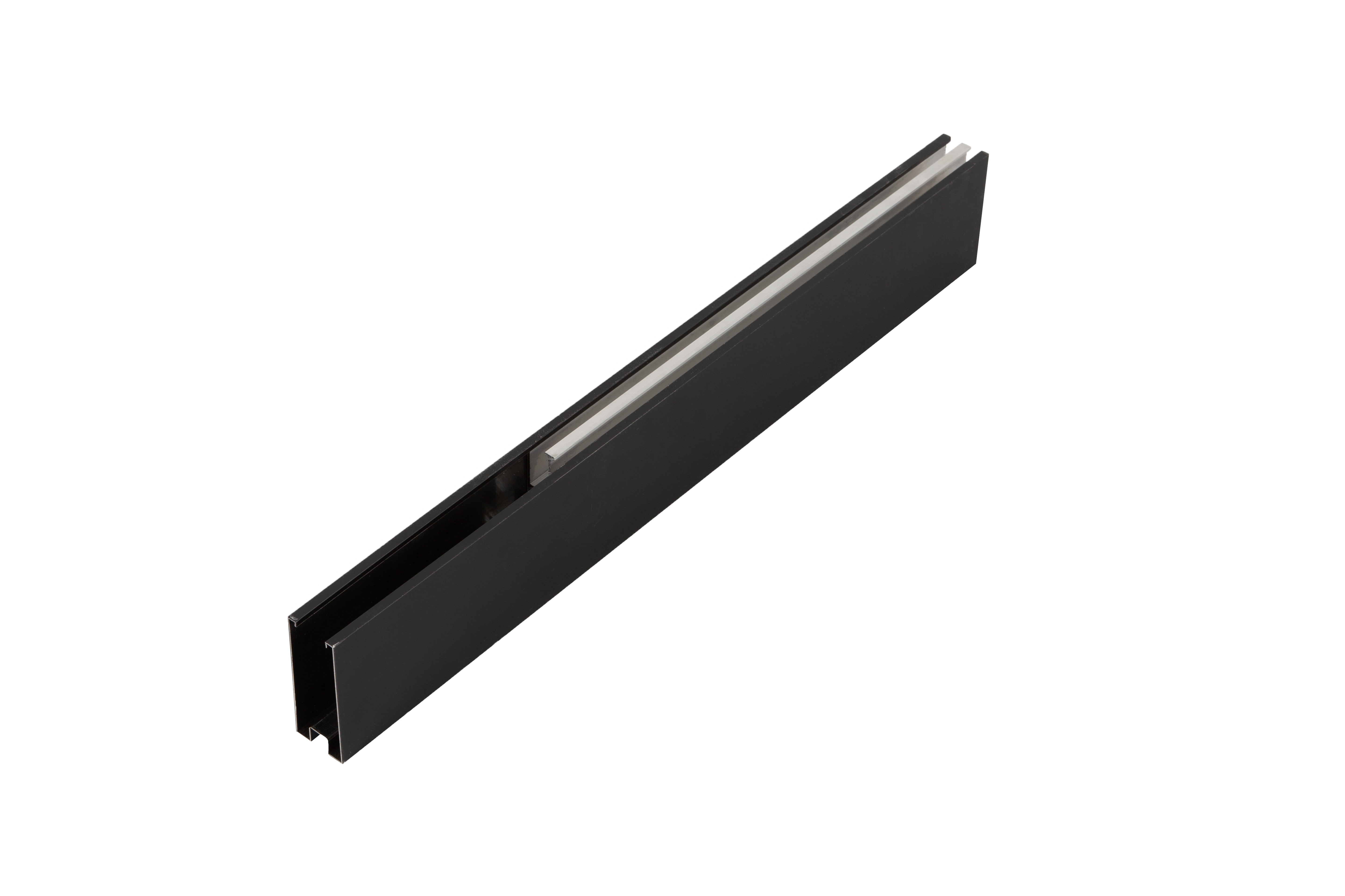 Frameless Double Sliding Shower Door Track Assembly Kit in Matte Black