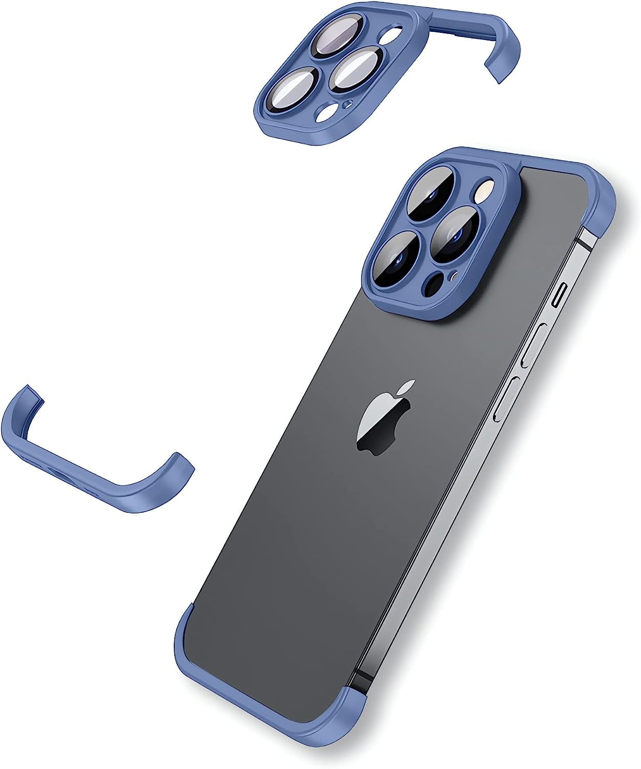 Frameless iPhone 13 Pro Case, Minimalist Bumper, Camera Lens