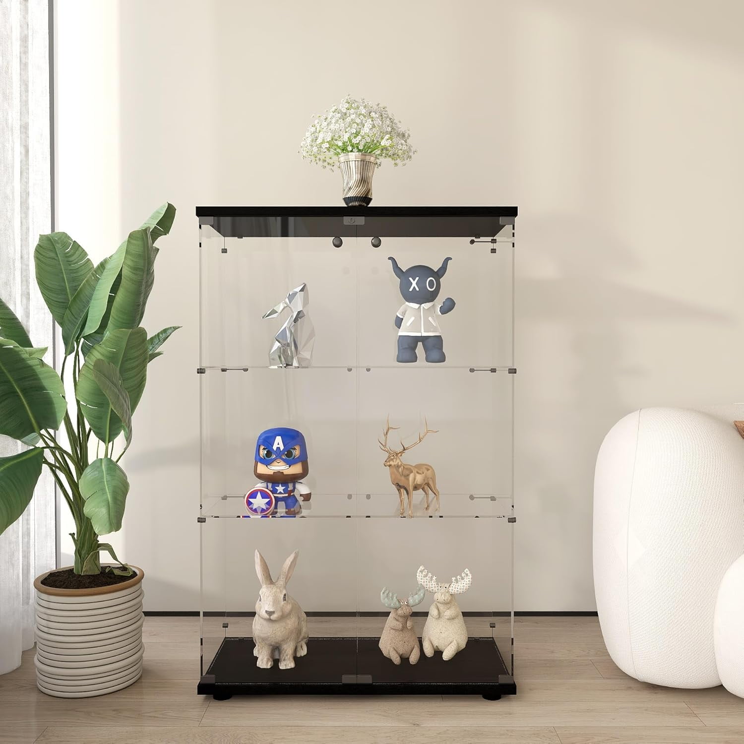 Frameless Glass Display Cabinet with Lock and Glass Door – Quick ...