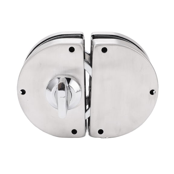 Frameless Glass Door Lock Stainless Steel High Security Double Sided Sliding Gate Anti Theft Lock with 3 Keys Heavy Duty Office Hardware