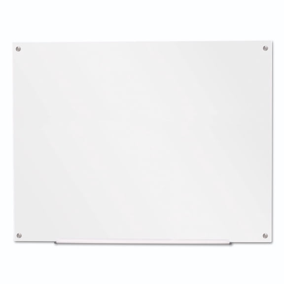 Universal Office Products Frameless Glass Marker Board, 48" X 36", White