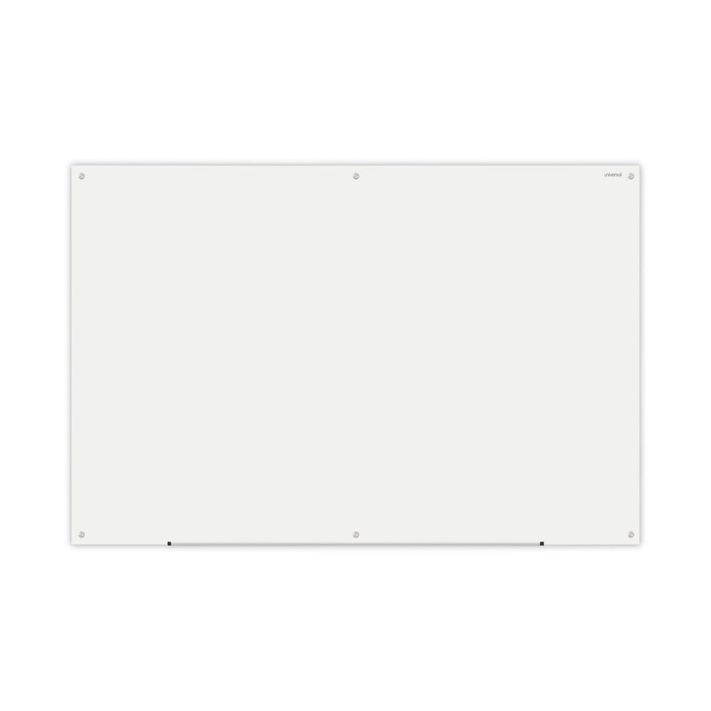 Universal Frameless Glass Marker Board, 72" x 48", White -UNV43234