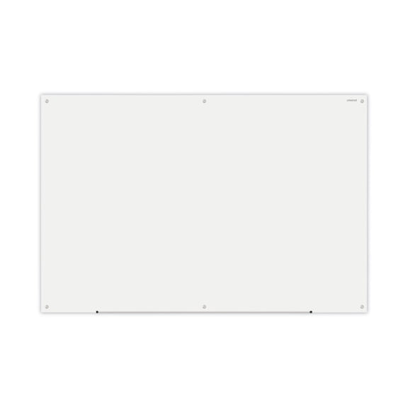 Universal Frameless Glass Marker Board, 72" x 48", White -UNV43234