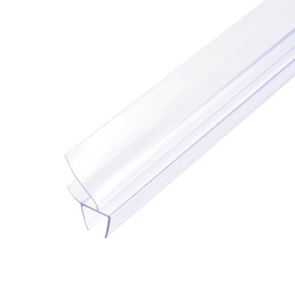 Frameless Glass Shower Door Sweep, 27.56", w 1"(25mm) Drip Rail - 1/2"(12mm) Glass, H-Type Door Bottom Side Seal Strip