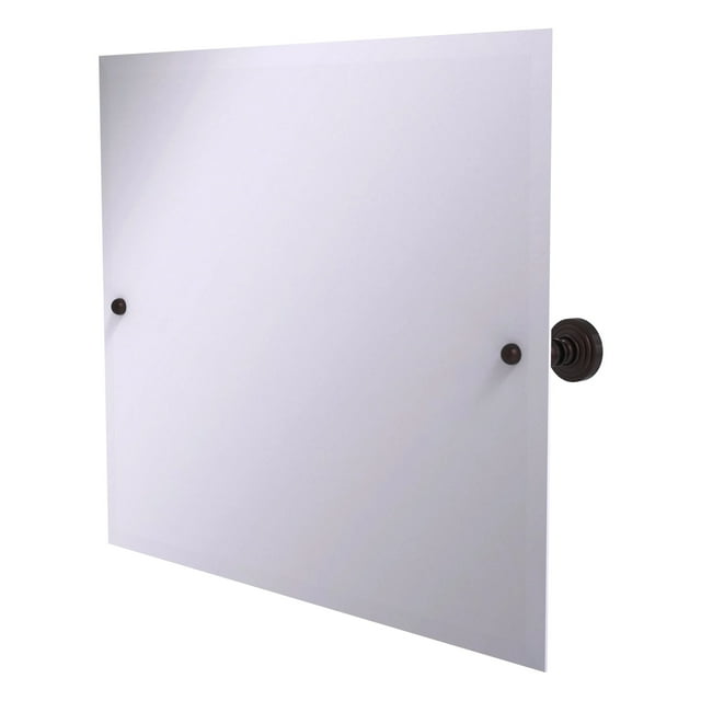 Frameless Landscape Rectangular Tilt Mirror with Beveled Edge in Antique Bronze