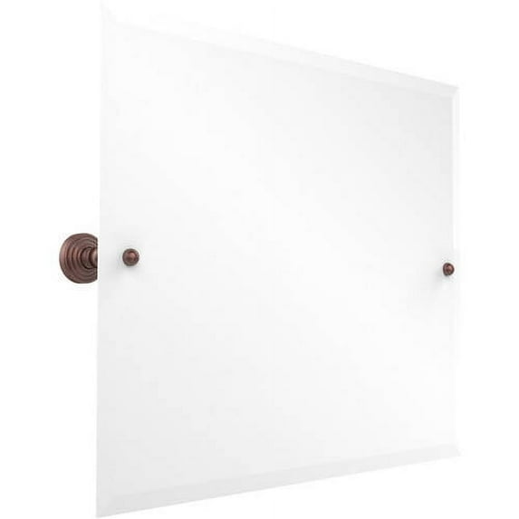 Frameless Landscape Rectangular Tilt Mirror with Beveled Edge in Antique Copper