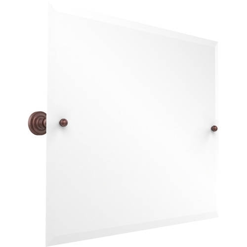 Frameless Landscape Rectangular Tilt Mirror with Beveled Edge in Antique Copper