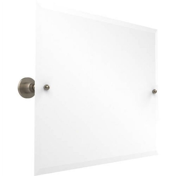 Frameless Landscape Rectangular Tilt Mirror with Beveled Edge in Antique Pewter