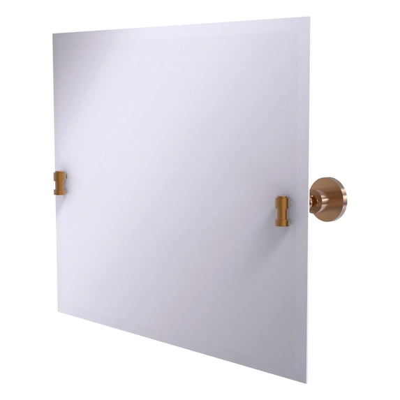 Frameless Landscape Rectangular Tilt Mirror with Beveled Edge in Brushed Bronze