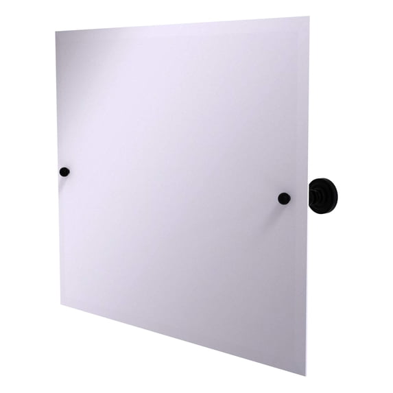 Frameless Landscape Rectangular Tilt Mirror with Beveled Edge in Matte Black