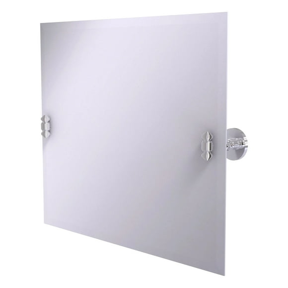 Frameless Landscape Rectangular Tilt Mirror with Beveled Edge in Polished Chrome