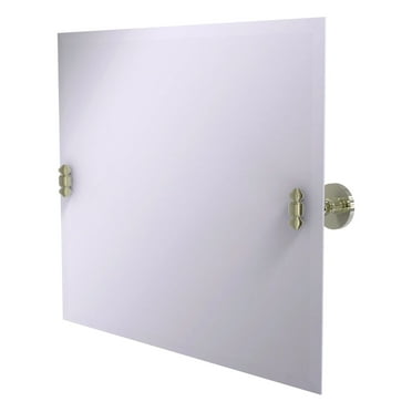 Frameless Landscape Rectangular Tilt Mirror with Beveled Edge in Polished Nickel