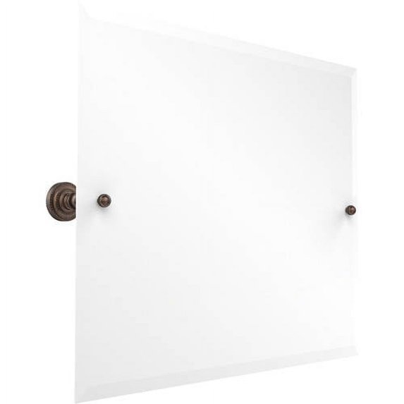 Frameless Landscape Rectangular Tilt Mirror with Beveled Edge in Venetian Bronze