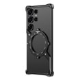 thumbnail image 1 of Frameless Magnetic Case for Samsung Galaxy S23 Ultra with Stand, Compatible with MagSafe, Ring Kickstand Bezel Less Minimalist Heat Dissipation Slim Shockproof Metal Bumper Case - Black, 1 of 6