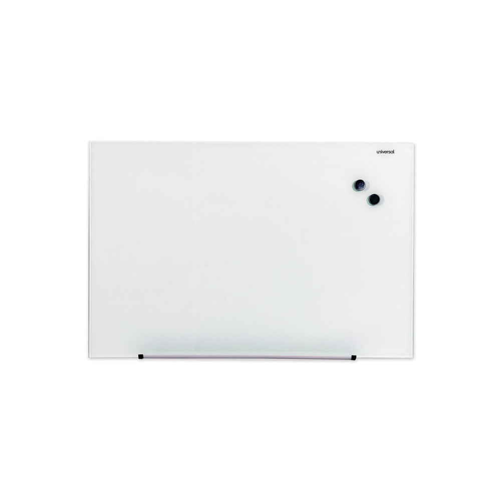 Universal UNV43202 Frameless 36 in. x 24 in. Magnetic Glass Marker Board - White