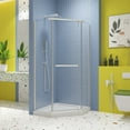 thumbnail image 1 of Frameless Neo-Angle Pivot Shower Door with 1/4 Inch Tempered Glass 34.75 x 72 Inches Matte White Aluminum for Modern Bathrooms Space Saving Design, 1 of 9