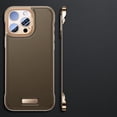 thumbnail image 1 of Frameless Phone Case for iPhone 13 Ultra-Thin Case, Luxury Plain PU Leather Borderless Design, Camera Lens Protection Corners Shockproof Hard PC Cover for iPhone 13, Gold, 1 of 7