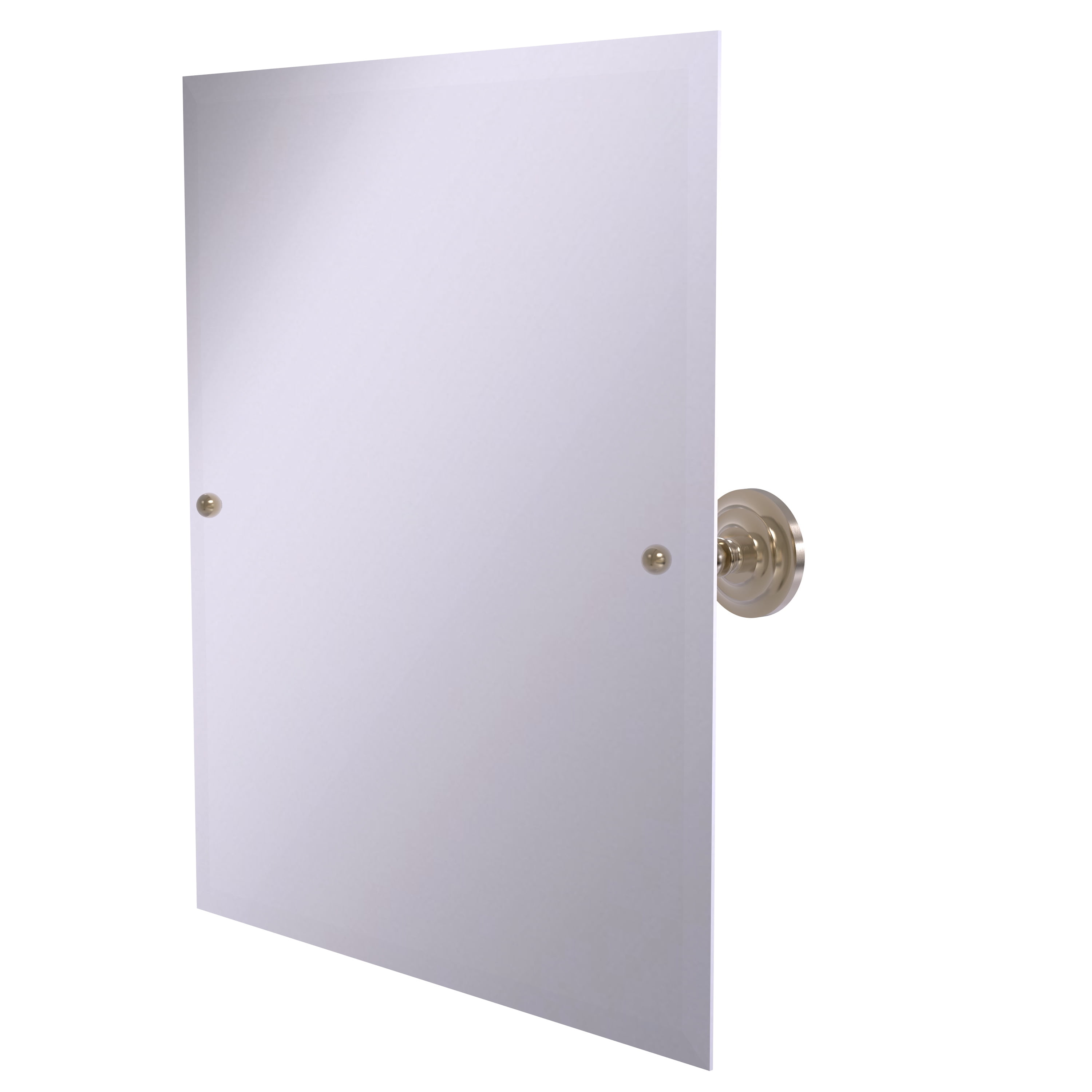 Sleek 29" Antique Pewter Frameless Rectangular Mirror