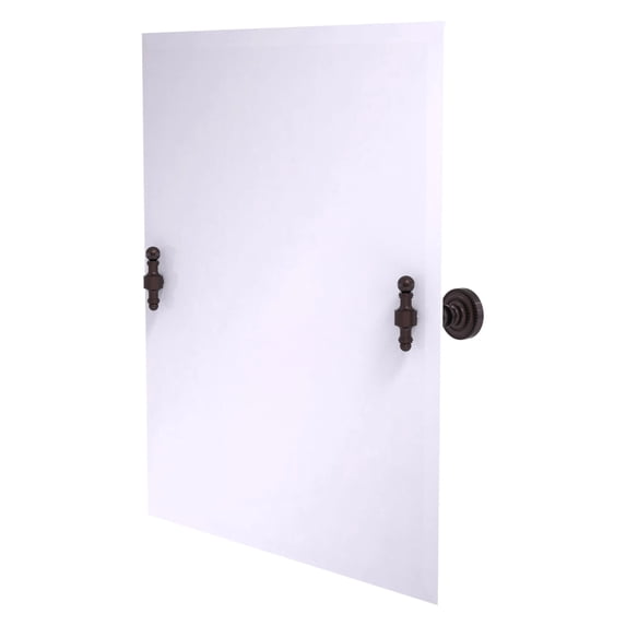 Frameless Rectangular Tilt Mirror with Beveled Edge in Antique Bronze