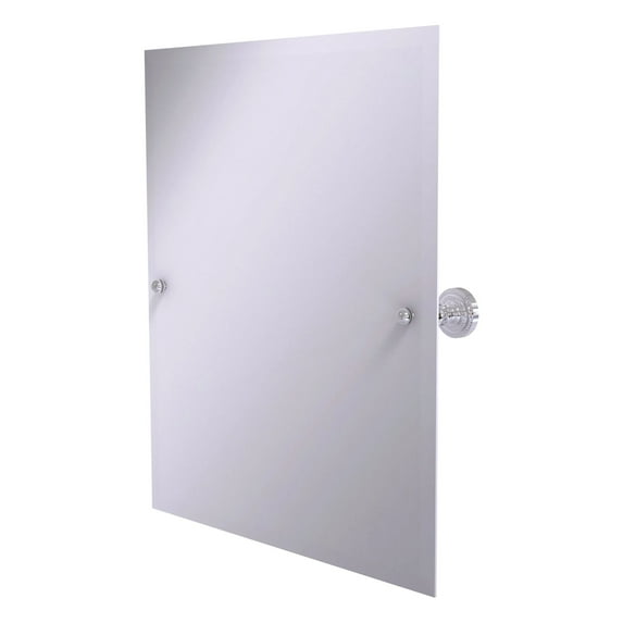 Frameless Rectangular Tilt Mirror with Beveled Edge in Polished Chrome