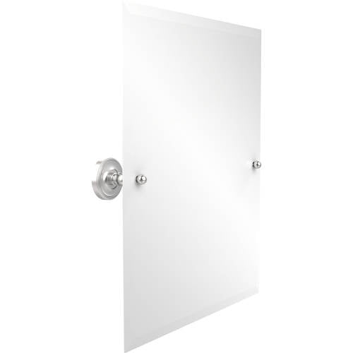 Frameless Rectangular Tilt Mirror with Beveled Edge in Satin Chrome