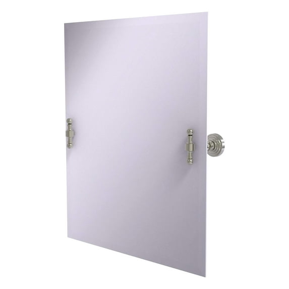 Frameless Rectangular Tilt Mirror with Beveled Edge in Satin Nickel