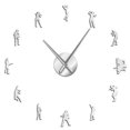 thumbnail image 1 of Frameless Rocker Silhouette Large DIY Wall Clock Modern Design Band Musician Non Ticking Clocks Movement Home Decor Stickers(Silver,27inch), 1 of 9