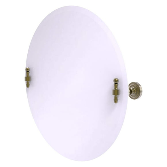 Frameless Round Tilt Mirror with Beveled Edge - Antique Brass