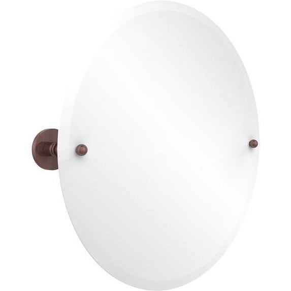 Frameless Round Tilt Mirror with Beveled Edge - Antique Copper