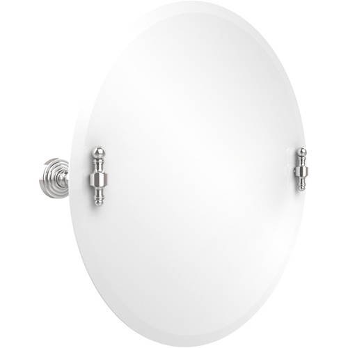 Frameless Round Tilt Mirror with Beveled Edge - Polished Chrome