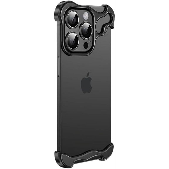Frameless Series Designed for iPhone 14 Pro Case,Borderless Minimalist Design Compatible with Lens Camera Protection,Extremely Highlighting Personality,Black