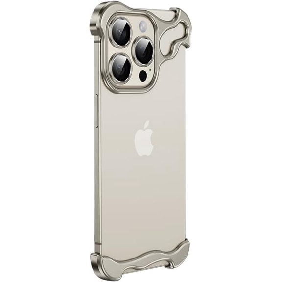 Frameless Series Designed for iPhone 14 Pro Max Case,Borderless Minimalist Design Compatible with Lens Camera Protection,Extremely Highlighting Personality,Titanium Grey
