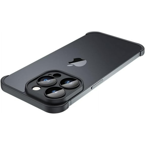 Frameless Series Designed for iPhone Case,Minimalist Protective Shock Absorption Soft TPU Shells & Elastomer Inlays Easy Fit,Shockproof Bumper Cover (Black,iPhone 13)